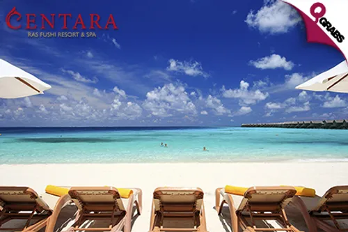 From QR5425 Per Person Experience a 5 Star Romantic Maldives All-Inclusive Getaway at Centara Ras Fushi with Flights! (Up to QR13600 Value)